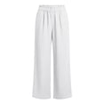 thumbnail image 5 of ZToonmas Womens Linen Asymmetric Wrap Wide Leg Pants High Waist Wooden Buttons Hidden Elastic Waist Loose Straight Long Casual Pants, 5 of 6