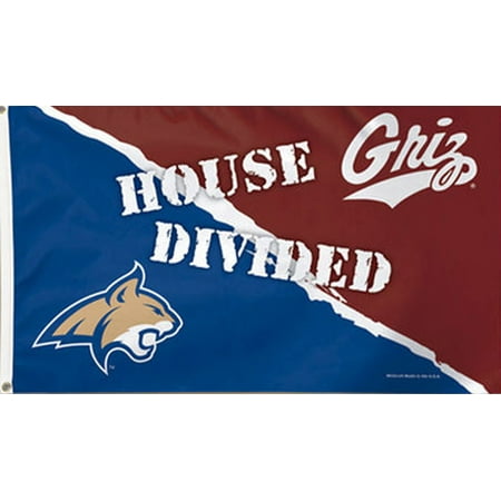 msu bobcats montana griz ncaa house divided grommet flag deluxe licensed