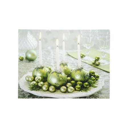 Canvas Christmas Ornaments - LED Lighted Sparkling Ornament Centerpiece Christmas Canvas Wall Art 11.75