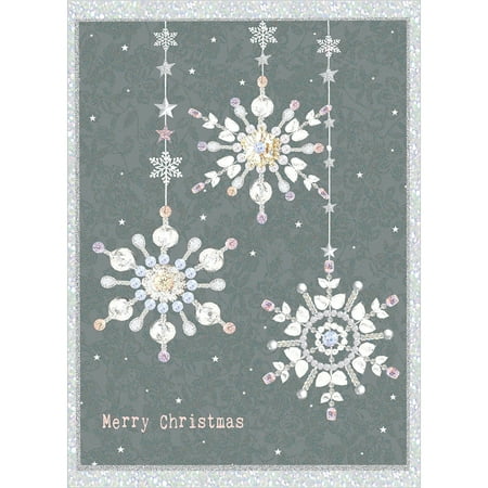 Christmas Card Background Silver Tree-Free Greetings Christmas Cards and Envelopes, Set of 10, 5 x 7
