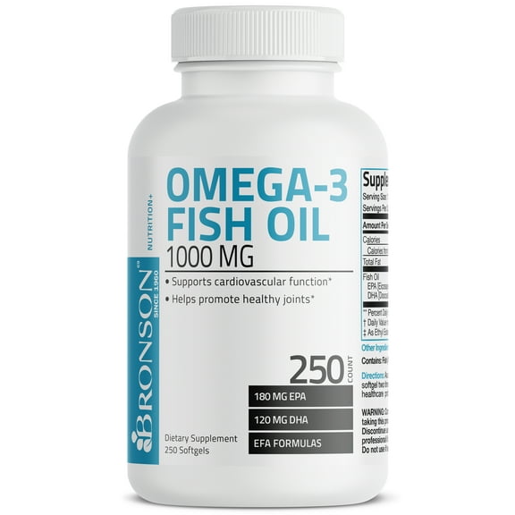Bronson Omega-3 Fish Oil, DHA/EPA, FRESH ODORLESS, 250 Softgels