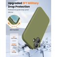 thumbnail image 2 of KOMI Designed for iPhone 16 Case,Shockproof Liquid Silicone Protective Phone Case with Soft Anti-Scratch Microfiber Lining Ultra Slim Drop Protection Phone Cover 6.1 inch Olive Green, 2 of 5
