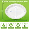 thumbnail image 2 of 10 Inch Oval Paper Plates, Disposable Bagasse Dishes Paper Food Tray for Meat Fish Appetizers Dessert Sandwiches Christmas Party BBQ Gathering Picnic, 2 of 7