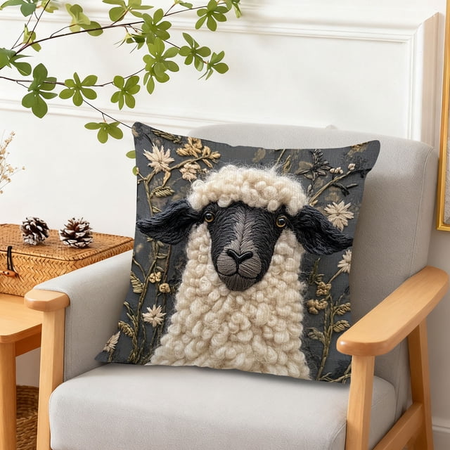 Juego de Cojines con Estampado de Animales Adorables, 45X45 Cm, Multicolor, de Tela | Decoración Otoñal para Acción de Gracias | Uso Interior y Exterior | Lavable a Máquina | 1 Funda de Cojín