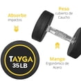 thumbnail image 2 of Par de Mancuernas Redondas de Acero y Caucho Tayga 35LB, 2 of 4