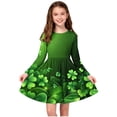 thumbnail image 2 of Vestidos de Manga Larga de las Niñas Tamaño 7-8 Elástico Vestido de Patinador de Línea A, Cuello Redondo Vestido de Recital de la Escuela, 2 of 6