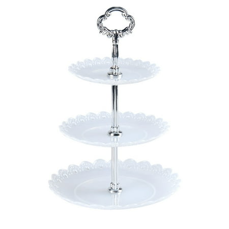 

wybzd 3 Tier Cake Stand Birthday Party Decor Afternoon Tea Wedding Plates Tableware Dessert Vegetable Storage Rack
