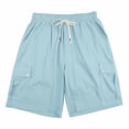 thumbnail image 6 of Tauxra Men Cargo Shorts for Men with Elastic Waist, Multi-Pocket Casual Utility Shorts, Button Closure Comfort Fit Work Shorts for Outdoor Hiking Summer, 6 of 9