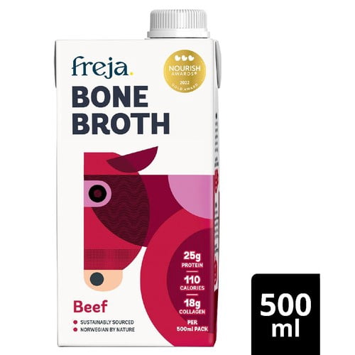 Freja Beef Classic Bone Broth 500ml, British Import (Pack of 2)