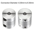thumbnail image 4 of Uxcell 2PCS Motor Shaft 6.35mm to 6.35mm Helical Beam Coupler Coupling D20L25, 4 of 6