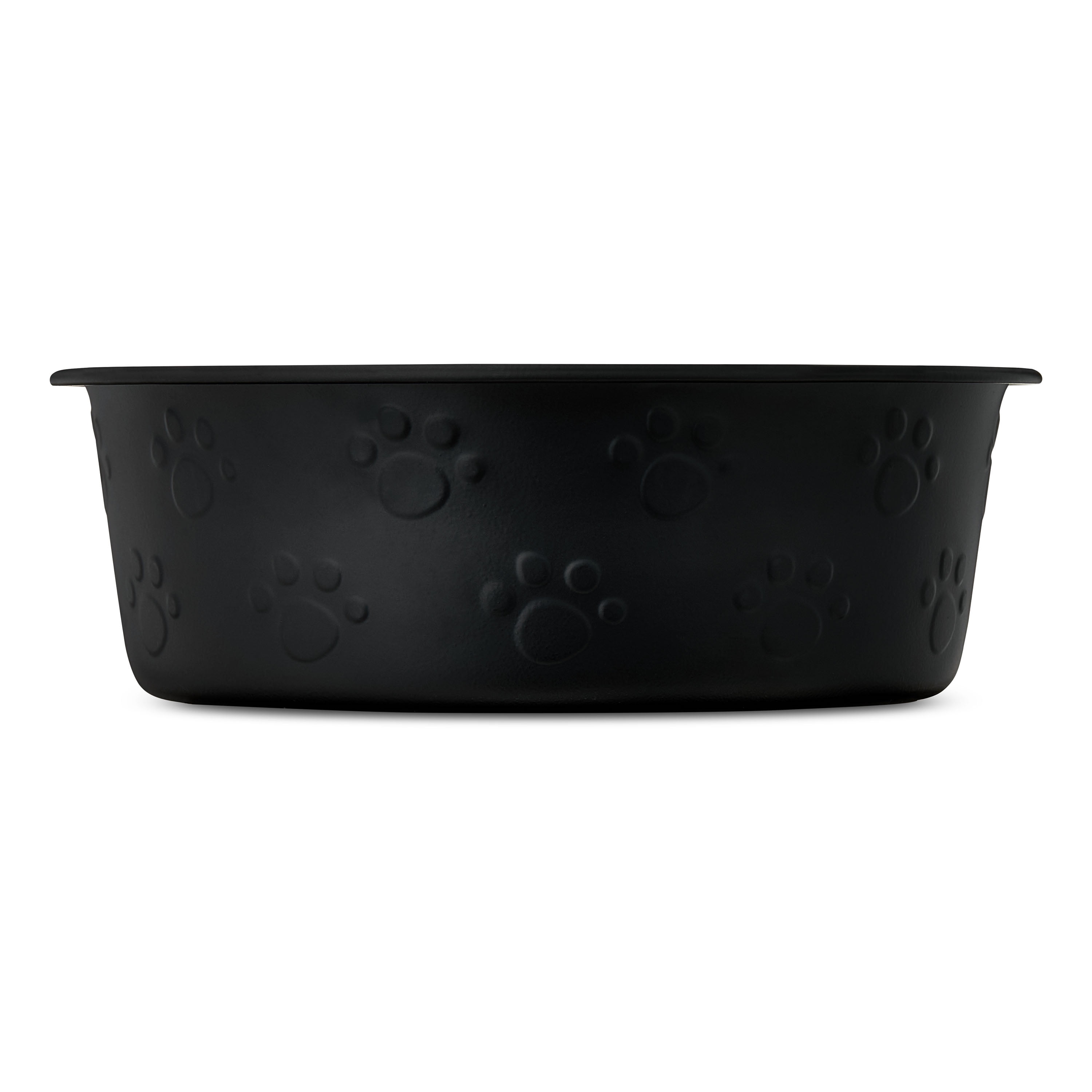 Vibrant Life Large Stainless Steel Embossed Dog Bowl, Black Paws