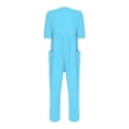 thumbnail image 4 of vastwit Adaptive Clothing for Adult Elderly Seniors Special Needs Anti-Strip Jumpsuit Long Sleeve Romper Sky Blue L, 4 of 6