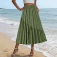 thumbnail image 7 of XuJwPNcy Skirts for Women Casual Elastic Waist Ruffle Maxi Skirt Soft Cotton Linen Summer Skirts with Pockets for Beach, 7 of 7