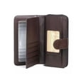 thumbnail image 3 of Julia Buxton Women's Heiress Checkbook Wallet Leather, Mahogany, 3 of 6