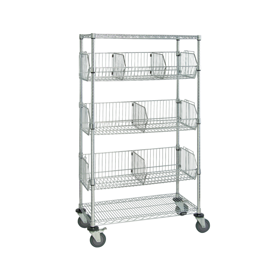 Quantum Medical 24 x 36 x 69" Mobile Basket Unit