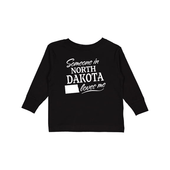 Inktastic Someone in North Dakota Loves Me Boys or Girls Long Sleeve Toddler T-Shirt