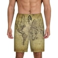 thumbnail image 2 of Daiia Vintage World Map Mens Woven Stretch Pajama Short,Short Pajama Pants-Medium, 2 of 9