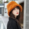 thumbnail image 2 of SikaFu Fashion Women Hat Ladies Thick Warm Autumn Winter Hat Female Flat Top Elegant Bucket Cap Packable Soft Fleece Bucket Hat, 2 of 6
