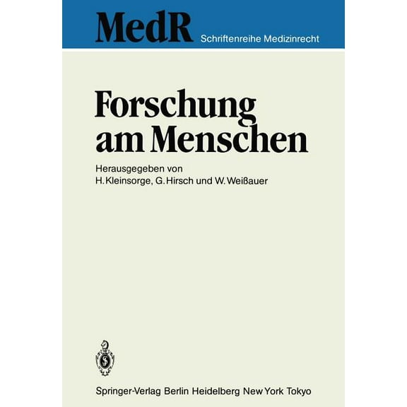 MedR Schriftenreihe Medizinrecht Forschung Am Menschen, (Paperback)