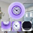 thumbnail image 4 of Bathroom Kitchen Mirror Suction Wall Clock Shower Waterproof Quartz Clocks Decoration Purple, 4 of 4
