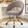 thumbnail image 1 of COOLHUT Chaise de Coiffeuse Moderne, Chaise de Bureau à Domicile Réglable Pivotante à 360°, avec Dossier et Roue, Chaises de Maquillage Mi-Dos avec Base Dorée, Chaise de Commode Chaise d'Ordinateur pour Chambre, Salon, Salle d'Ordinateur, 1 of 11