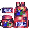 thumbnail image 1 of Mochila de arcoíris Friends para niños y niñas, mochilas escolares de Anime, regalos para niños, 3 unidades por juego Fivean unisex, 1 of 2