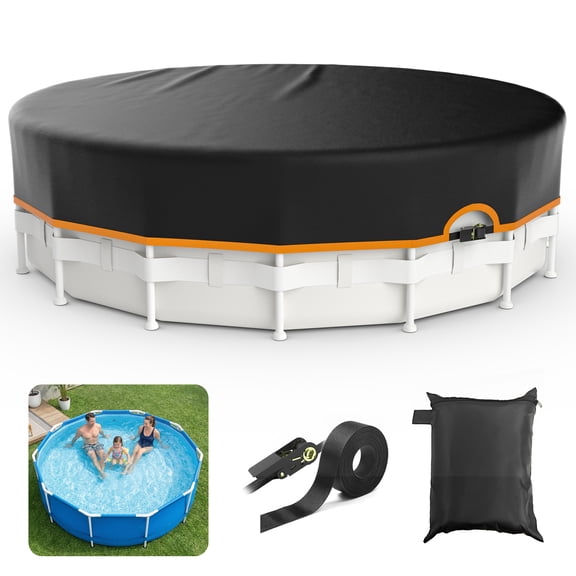 YFZANH 14 Ft Round Pool Cover, Solar Pool Covers for Above Ground Pools, Summer Pool Cover Protector