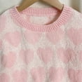 thumbnail image 6 of Womens Valentines Sweater Sweet Heart Crewneck Knit Sweater Long Sleeve Cute Jacquard Pullover Top Winter Pink L, 6 of 8