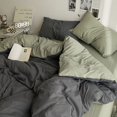 thumbnail image 3 of Simple Solid Color Duvet Cover Set NO Filler Soft Polyester Quilt Covers and Pillow Case Bed Sheet Boy Girl Kids Bedding Linens, 3 of 7