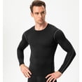 thumbnail image 2 of Alpinario Men's Long Sleeve Compression Shirt Quick Dry Athletic Baselayer for Running Training, Black, 2XL, 2 of 10