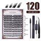 thumbnail image 1 of Zhuge 1 caja de extensiones de pestañas postizas, extensiones de pestañas DIY,reutilizables, para pestañas postizas en forma de C, incluye pinzas y pegamento (DIY-SET-217 negro), 1 of 3