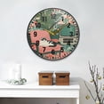 thumbnail image 2 of Yayeee Wall Clock Battery Operated 9.5" Silent Quartz Non-Ticking for Living Room Decor, Pink and White Cat, 2 of 8