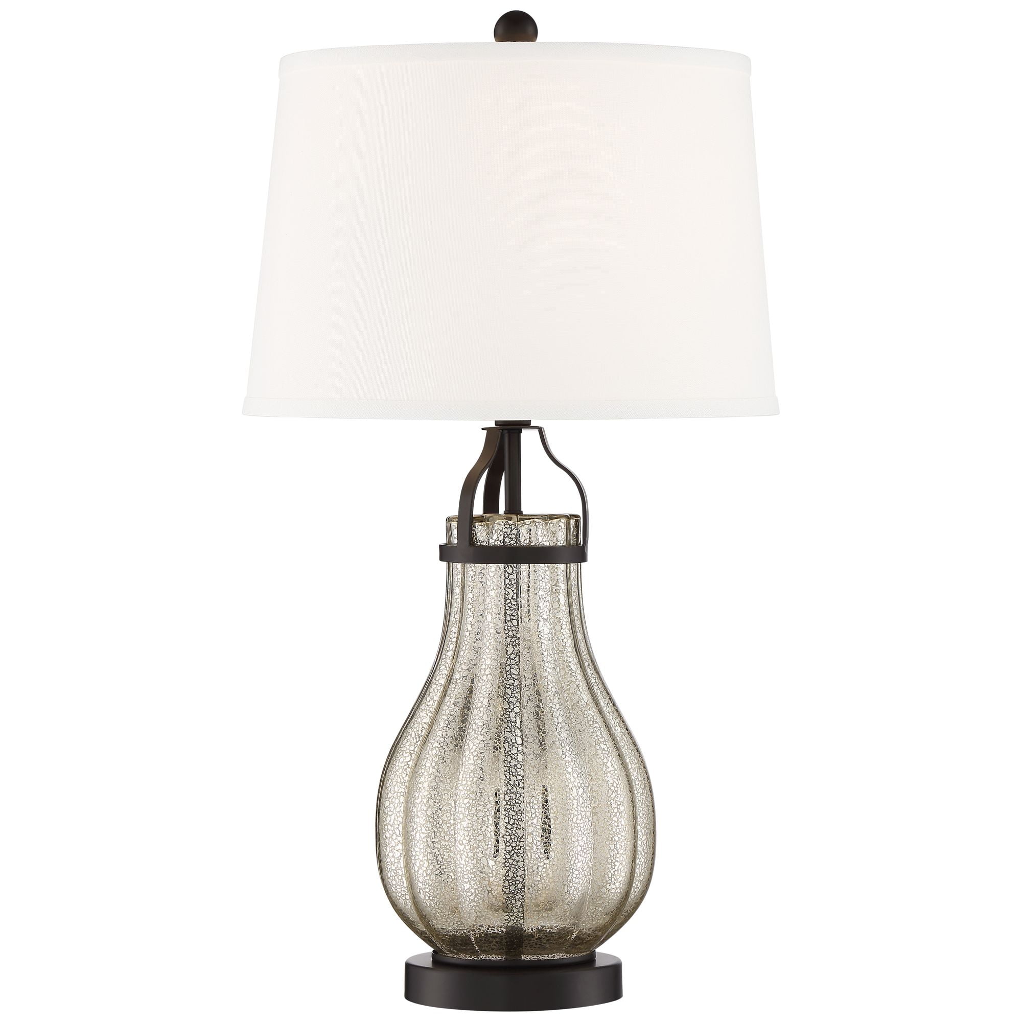 Franklin Iron Works Arian 27 1/2" Tall Modern Table Lamps Set of 2 Oil Rubbed Bronze Finish Metal Mercury Glass Living Room