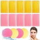 thumbnail image 1 of 120 esponjas faciales comprimidas para limpieza facial, esponja para quitar maquillaje, esponja exfoliante, esponja redonda para mujeres y niñas (rosa amarillo), 1 of 2