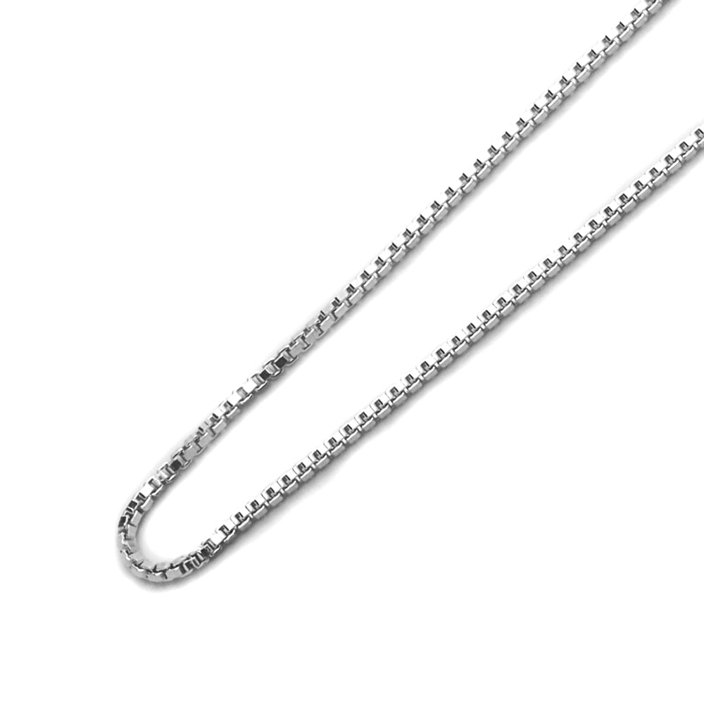 18k Gold over Sterling Silver 1mm Box Chain Necklace Made in Italy 14-40 