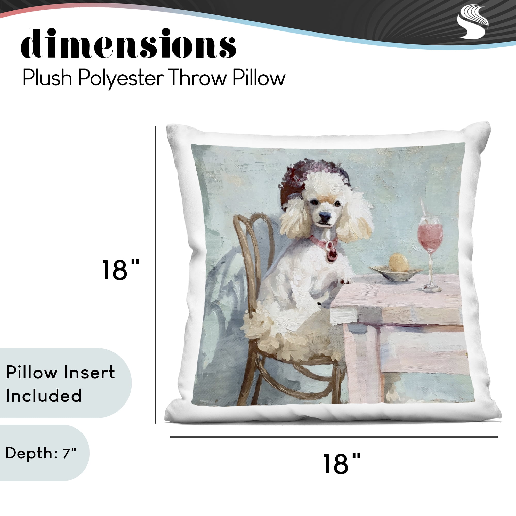 Stupell Industries Ladies Who Lunch Poodle Decorative Printed Throw Pillow, design by Annabelle Hall