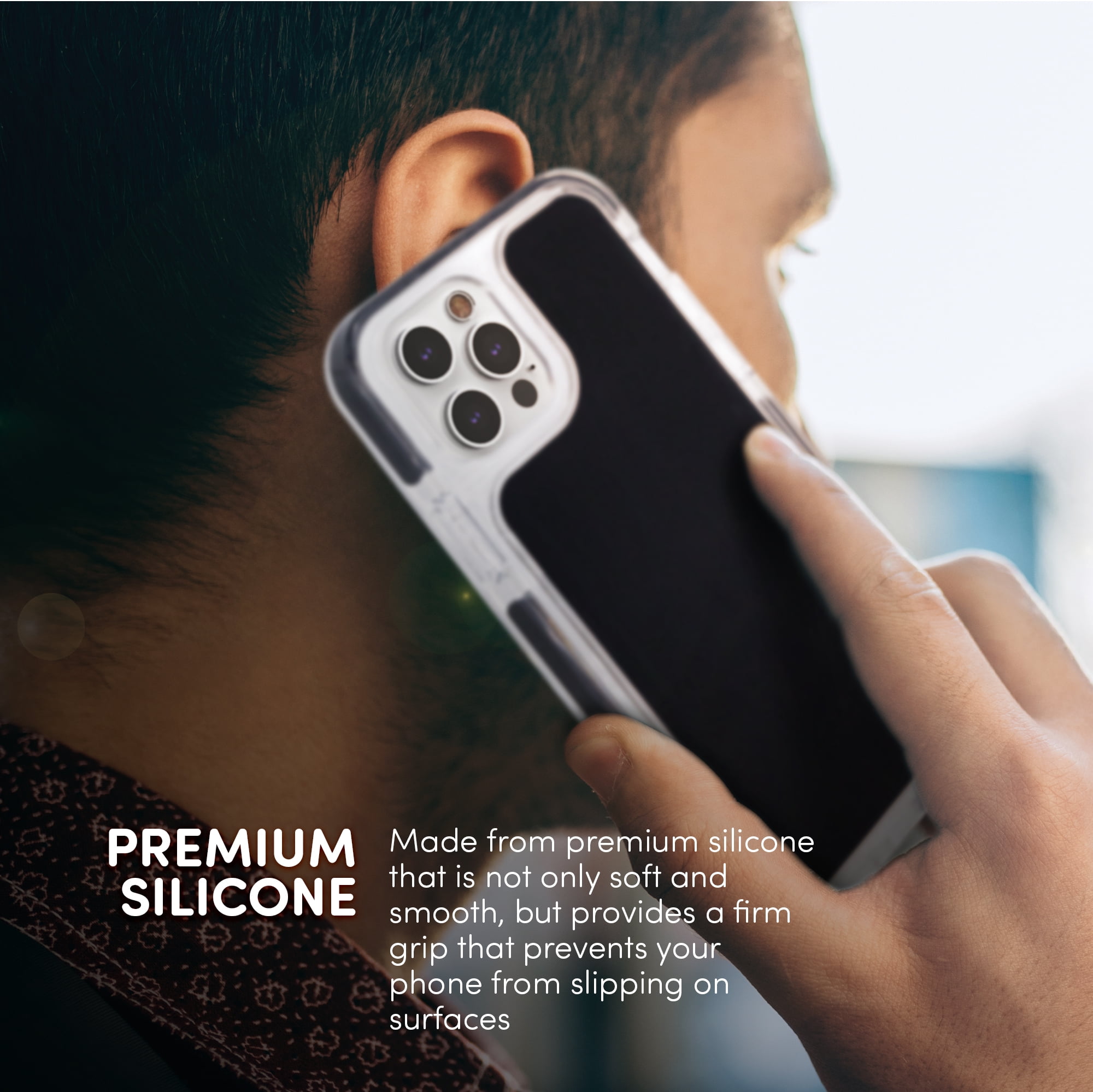 iHome Silicone Velo Case for iPhone 14 Pro/ 14/ 13 Pro (Black)
