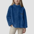 thumbnail image 2 of Ccpelsie Kids Full Zip Fleece Jacket Outwear Plush Coat Fall Winter for Toddler Boys and Girls(Blue,14-15 Years), 2 of 5