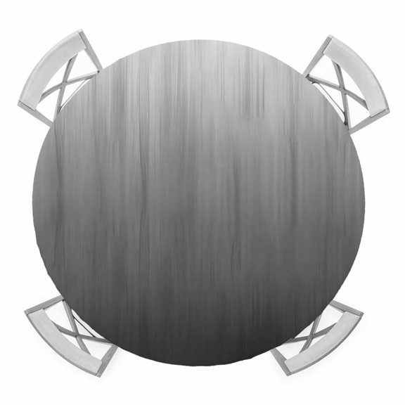 Elastic Fitted Round Tablecloth, Grey Ombre Waterproof Stretch Table Cover for 45"-54" Tables, Contemporary Gradient Abstract Art Washable Outdoor Tablecloths for Patio, Picnic, Camping