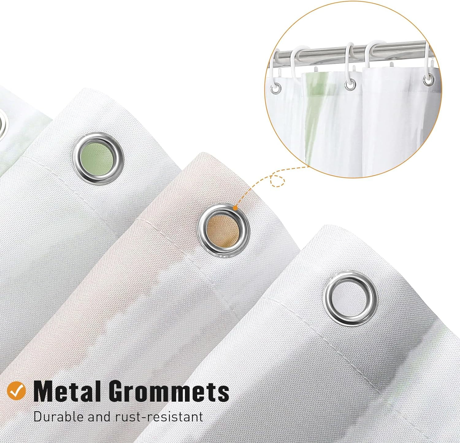 Abstract Ombre Shower Curtains for Chic Modern Bathroom Decor, Graffiti Vintage Fabric Shower Curtain, Brush Strokes Oil Painting Style, Sage Green, 72 x 72