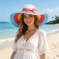 thumbnail image 4 of Womens Beach Sun Straw Hat UV Protection Travel Packable Foldable Brim Summer UV Hat, 4 of 4