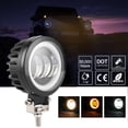 thumbnail image 3 of LLC LED Work Light 6000K 30W Waterproof Round Angel Eyes Lamp for Car ATV Boat OffRoad Vehicle(Amber Light ), 3 of 5
