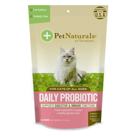 (3 Pack) Pet Naturals of Vermont Daily Probiotic for Cats, Digestive Health Supplement, 30 Bite-Sized