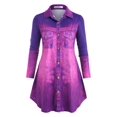 thumbnail image 1 of Camisa de Manga Larga con Estampado 3D Ombre Rosegal  Blusas Tallas Grandes, 1 of 5
