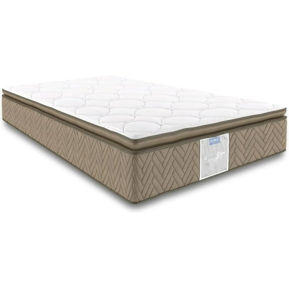 Restonic Colchon Matrimonial Leyen Extra Confort | Ortopédico | Confort Semi Firme | Espuma de Alta Densidad | Euro Pillow | Tela 100% algodón