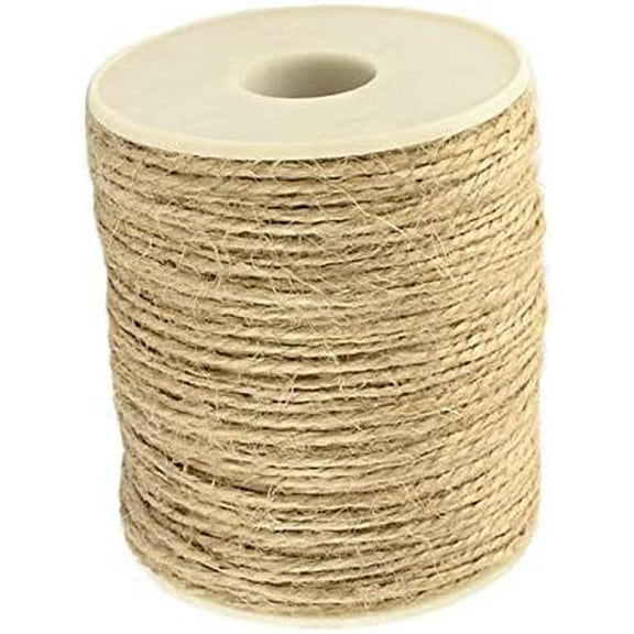 1 Roll 109 Yards Natural Jute Twine 2 Ply Arts and Crafts Hemp Cord 2mm Packing String Rope