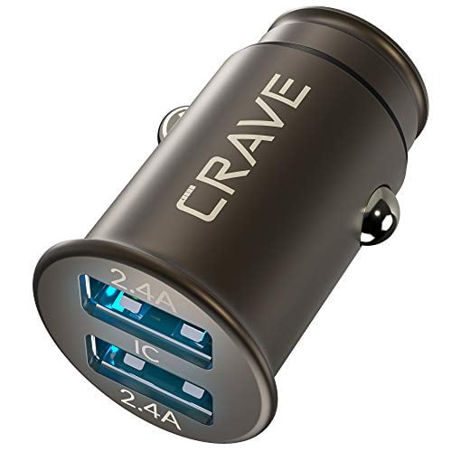 Smart Charge IC Technology Crave Bullet 24W 4.8A 2 Port Dual USB Universal Compact Car Charger