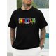thumbnail image 1 of Men's Summer T-Shirt with Geometric Print - Casual, Stretchy Polyester Blend, Machine Washable, Round Neck Tee For Adult, Men, Women, Teen, Teenager, Adolescent,Youth, 1 of 5