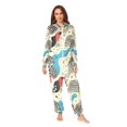 thumbnail image 2 of FORMRS Onesies Pajama for Adults Unisex Hoodie Winter Jumpsuit One Piece Sleepwear, Sizes S-2XL, Blue Retro Print, 2 of 7