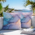 thumbnail image 5 of Waterproof Throw Pillow Covers Set of 2, 26x26 Inch Marble Purple Gold Decorative Pillowcases Outdoor Pillow Slip Cushion Covers Set for Couch Tent Modern Blue Pink Geometric, 5 of 7